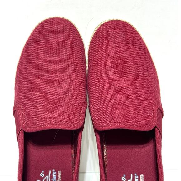 Skechers Bobs Women’s Size 7.5 Flexpadrille Slip On Canvas Shoes Rubber Sole Red - Picture 8 of 12